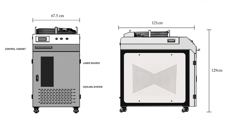 50W Pulse Laser Cleaning Machine with Raycus Laser Source for Paint Stripping Rust Removing Dirt Removing